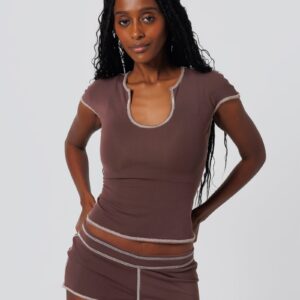 Kokoa Brown Reversible Short Sleeve